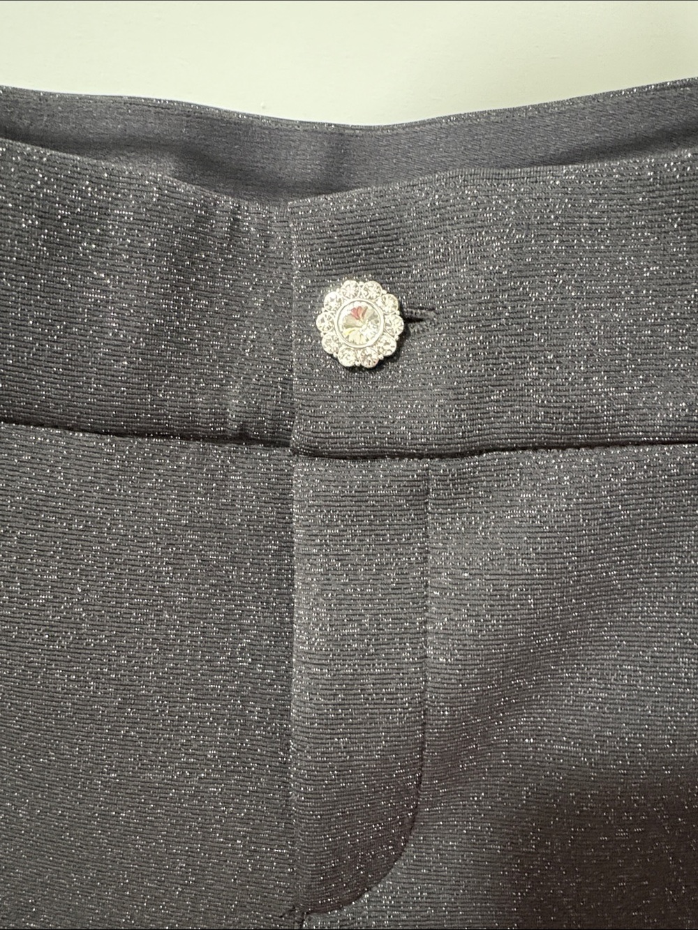 Black Women’s Dress Pants with Subtle Shimmer - Picture 2 of 3